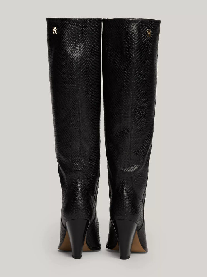 Tommy Hilfiger Snake Embossed Leather Cowboy Boot