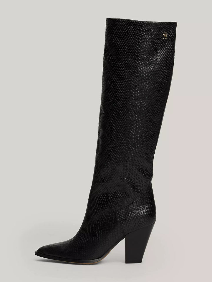 Tommy Hilfiger Snake Embossed Leather Cowboy Boot