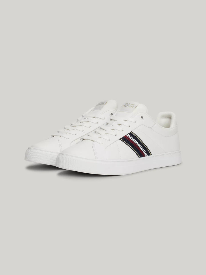 Tommy Hilfiger Signature Stripe Leather Court Sneaker
