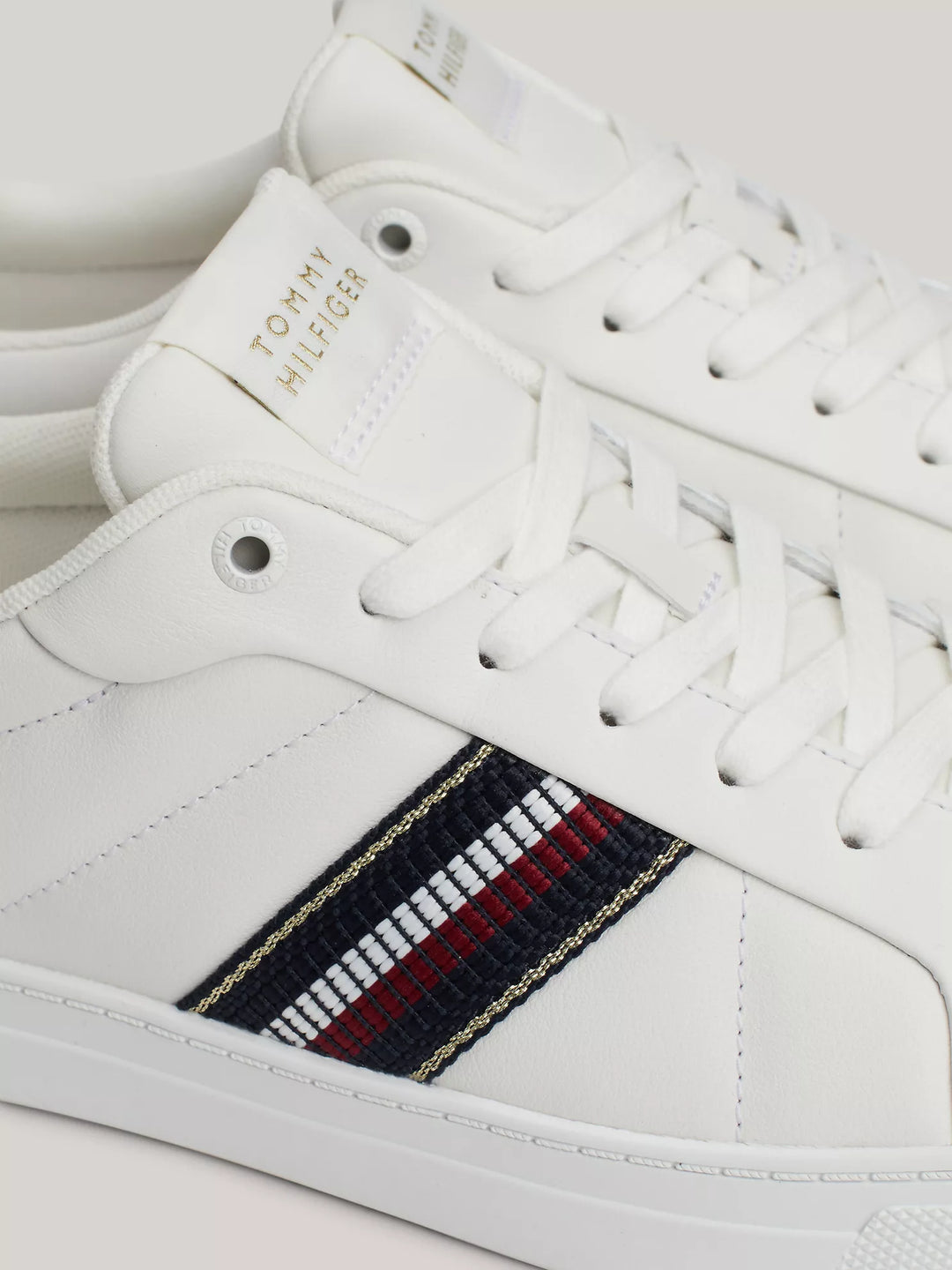 Tommy Hilfiger Signature Stripe Leather Court Sneaker