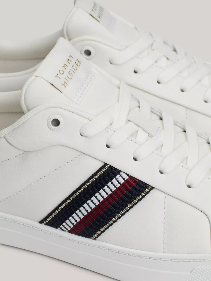 Tommy Hilfiger Signature Stripe Leather Court Sneaker