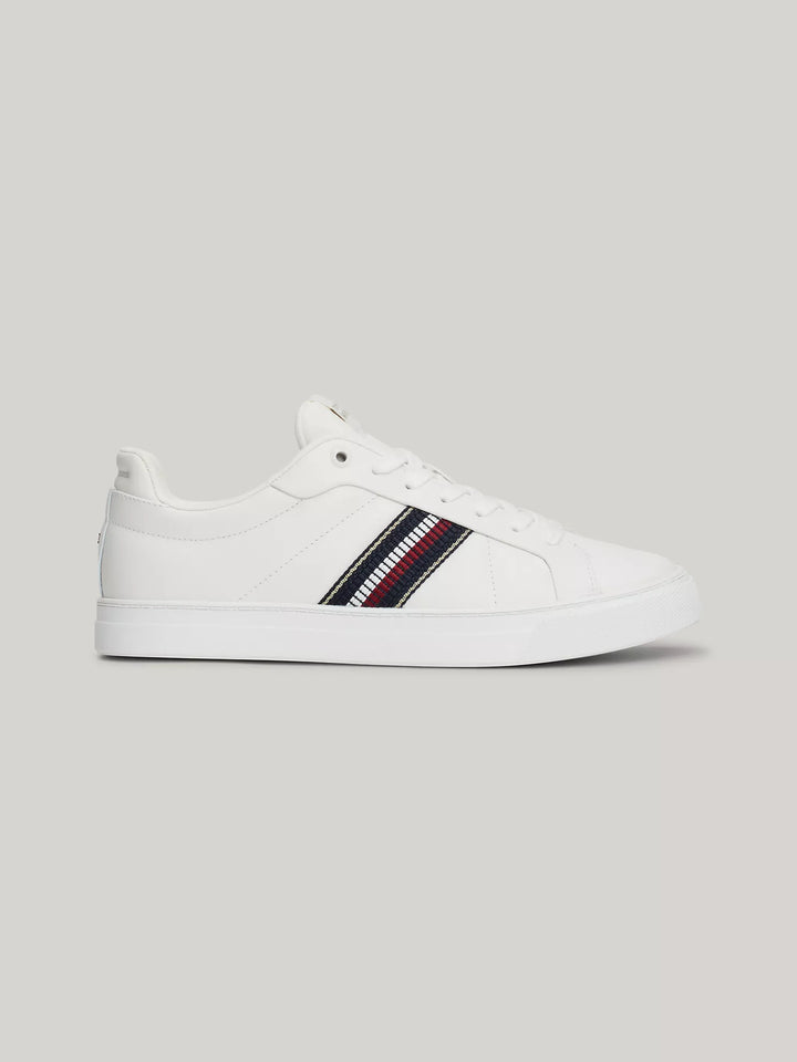 Tommy Hilfiger Signature Stripe Leather Court Sneaker