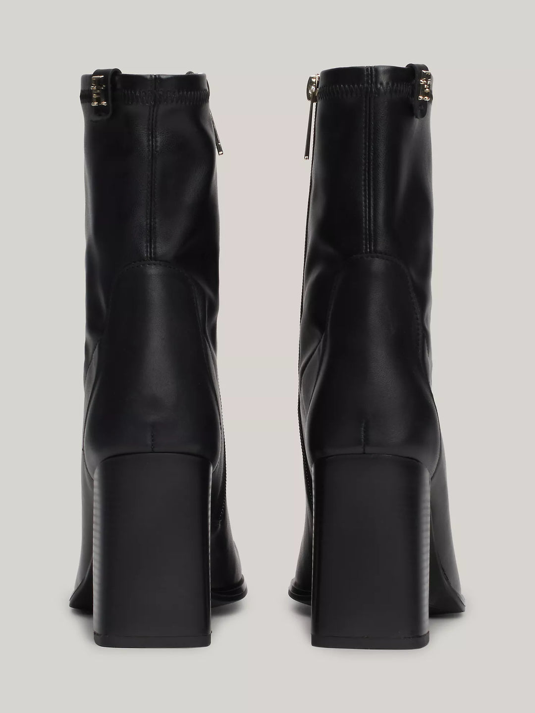 Tommy Hilfiger Leather Square Toe Block Heel Boot