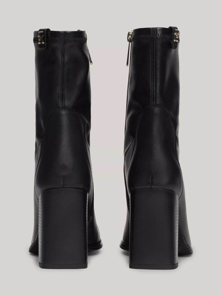 Tommy Hilfiger Leather Square Toe Block Heel Boot