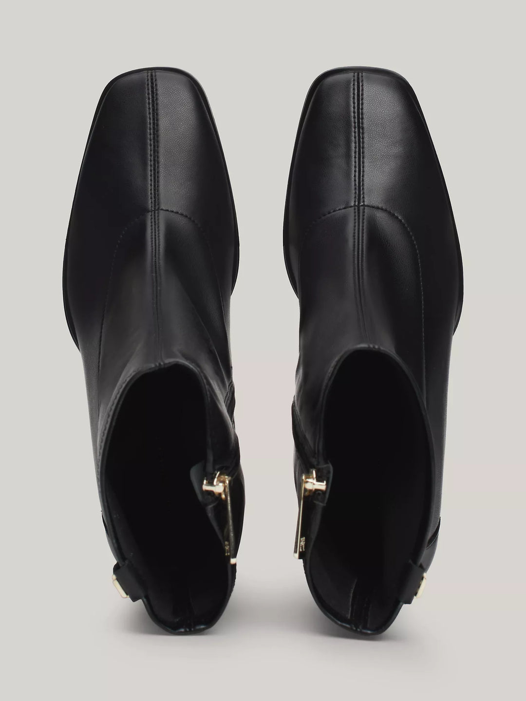 Tommy Hilfiger Leather Square Toe Block Heel Boot