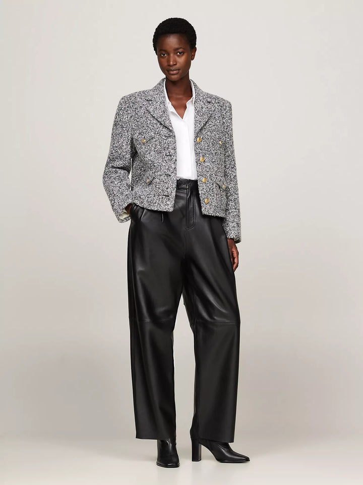 Tommy Hilfiger Leather Square Toe Block Heel Boot