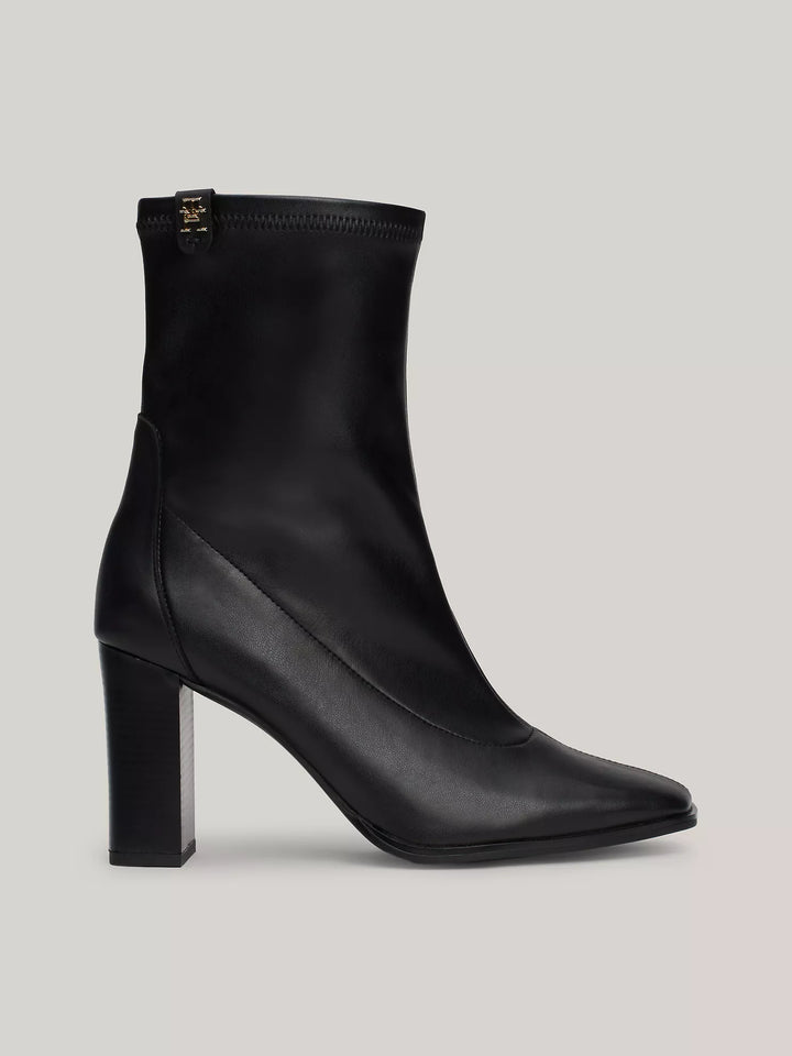 Tommy Hilfiger Leather Square Toe Block Heel Boot