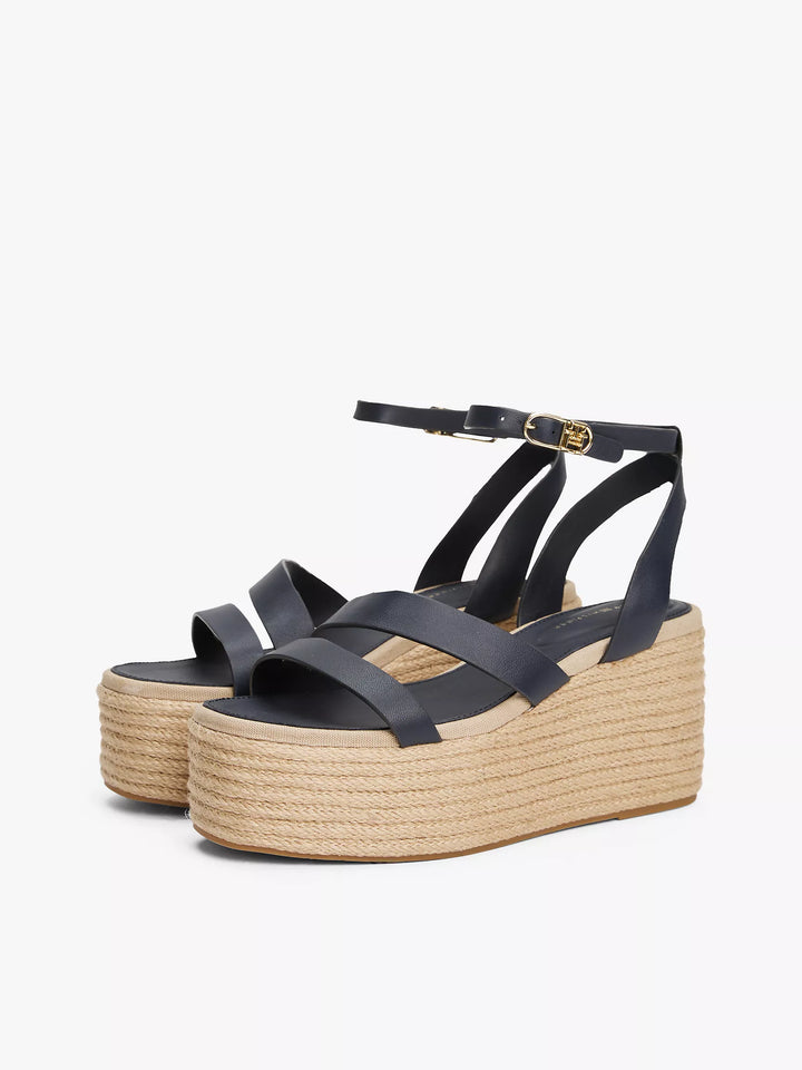 Tommy Hilfiger Leather-Strap Platform Espadrille