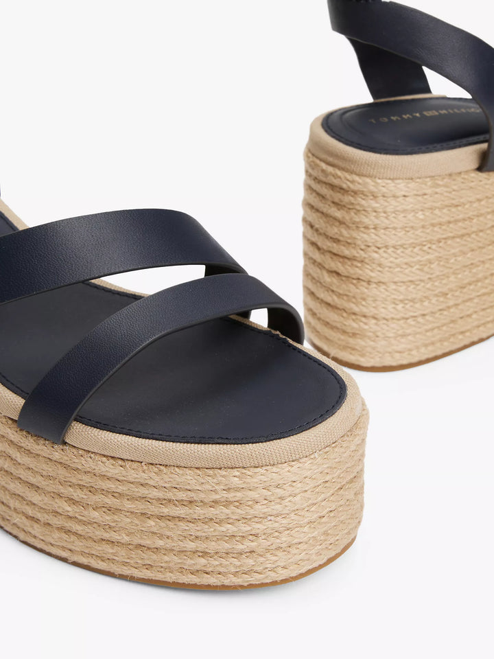 Tommy Hilfiger Leather-Strap Platform Espadrille