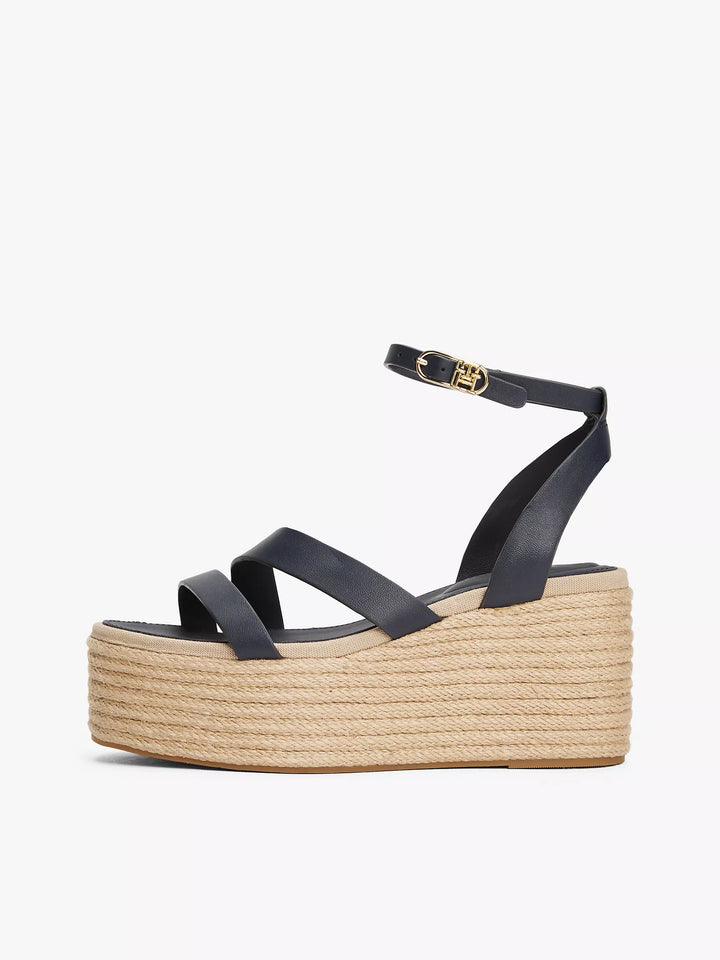 Tommy Hilfiger Leather-Strap Platform Espadrille