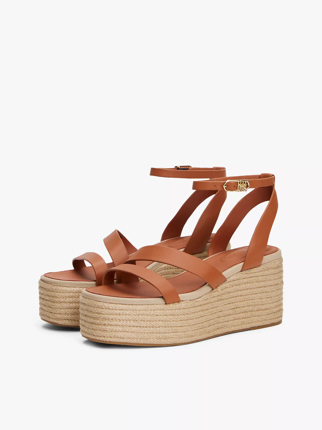 Tommy Hilfiger Leather-Strap Platform Espadrille