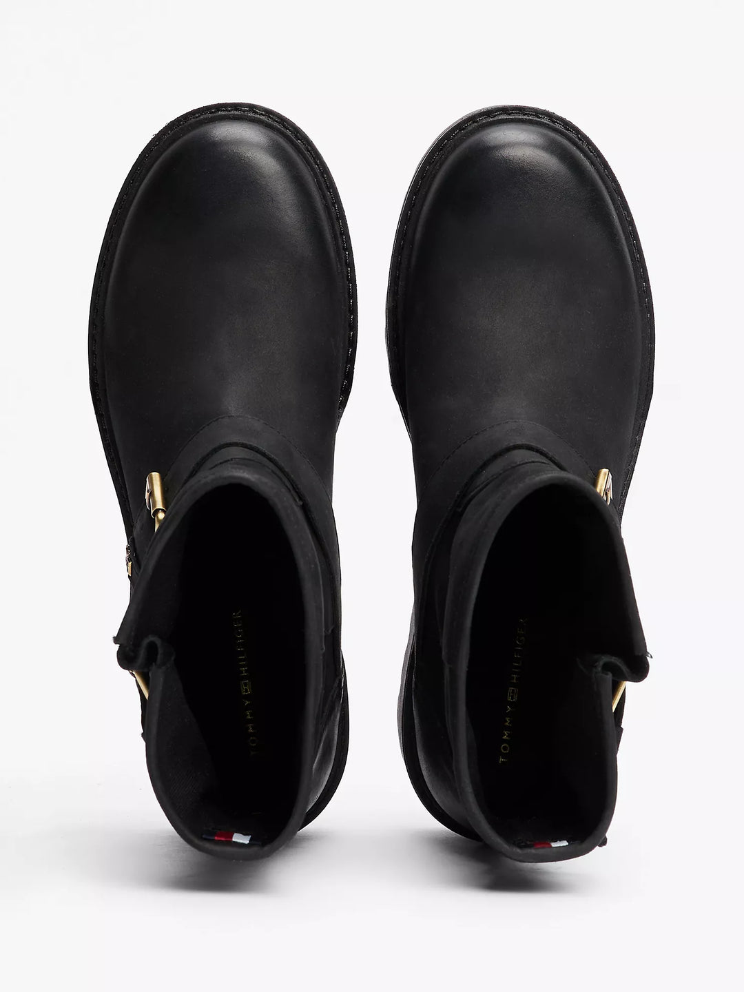 Tommy Hilfiger Double Buckle Leather Biker Boot