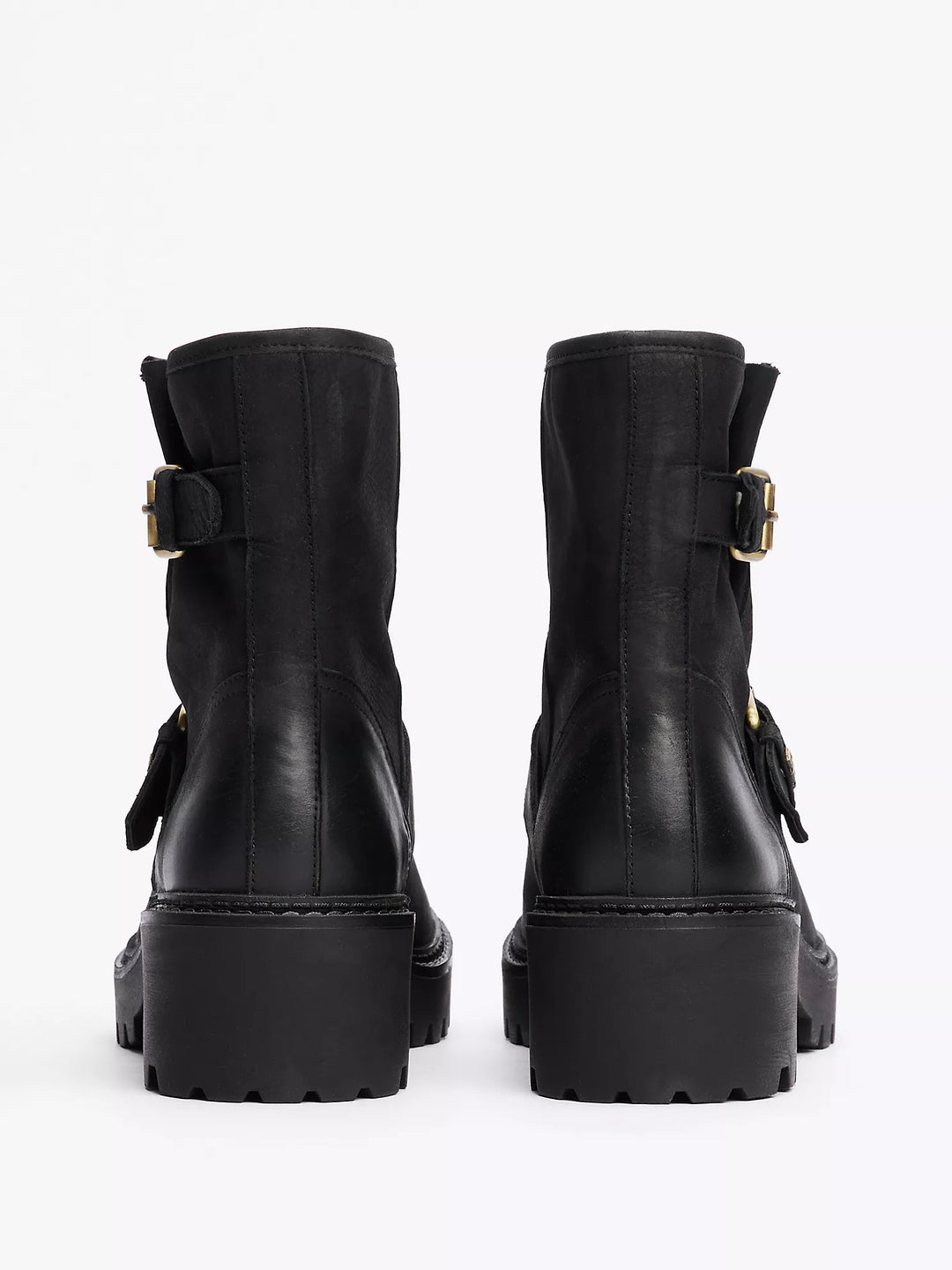 Tommy Hilfiger Double Buckle Leather Biker Boot