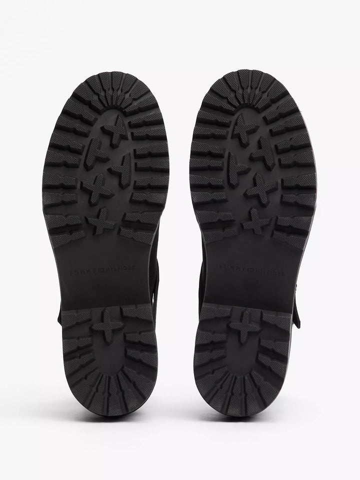 Tommy Hilfiger Double Buckle Leather Biker Boot