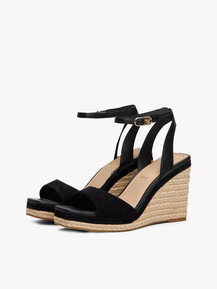 Tommy Hilfiger Leather & Suede Wedge Espadrille Sandal