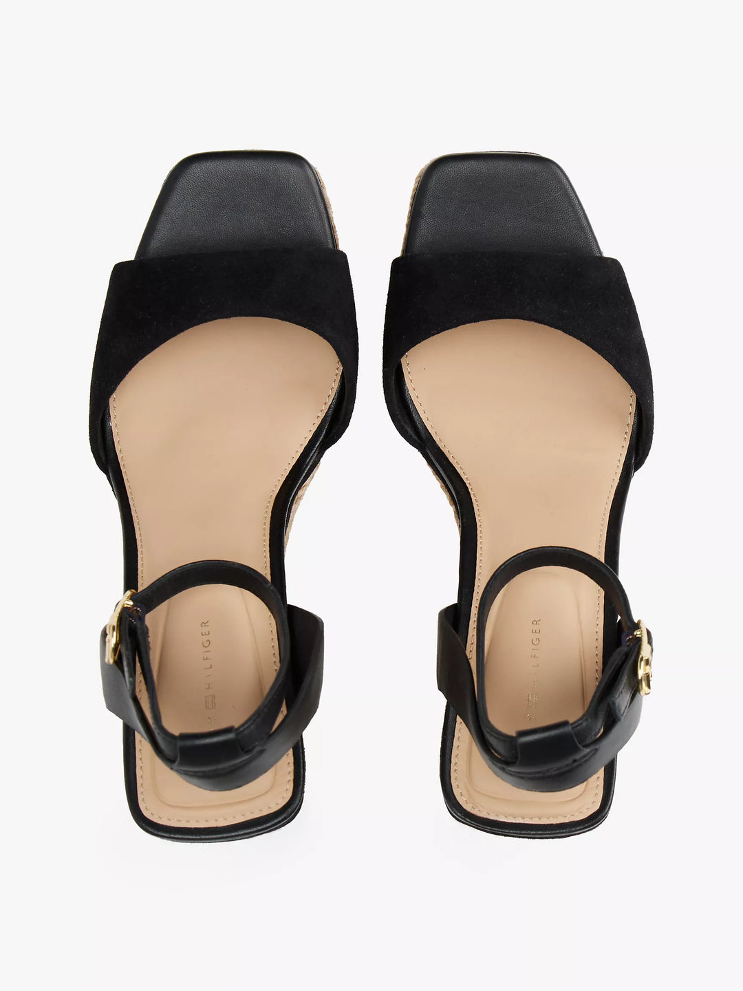 Tommy Hilfiger Leather & Suede Wedge Espadrille Sandal
