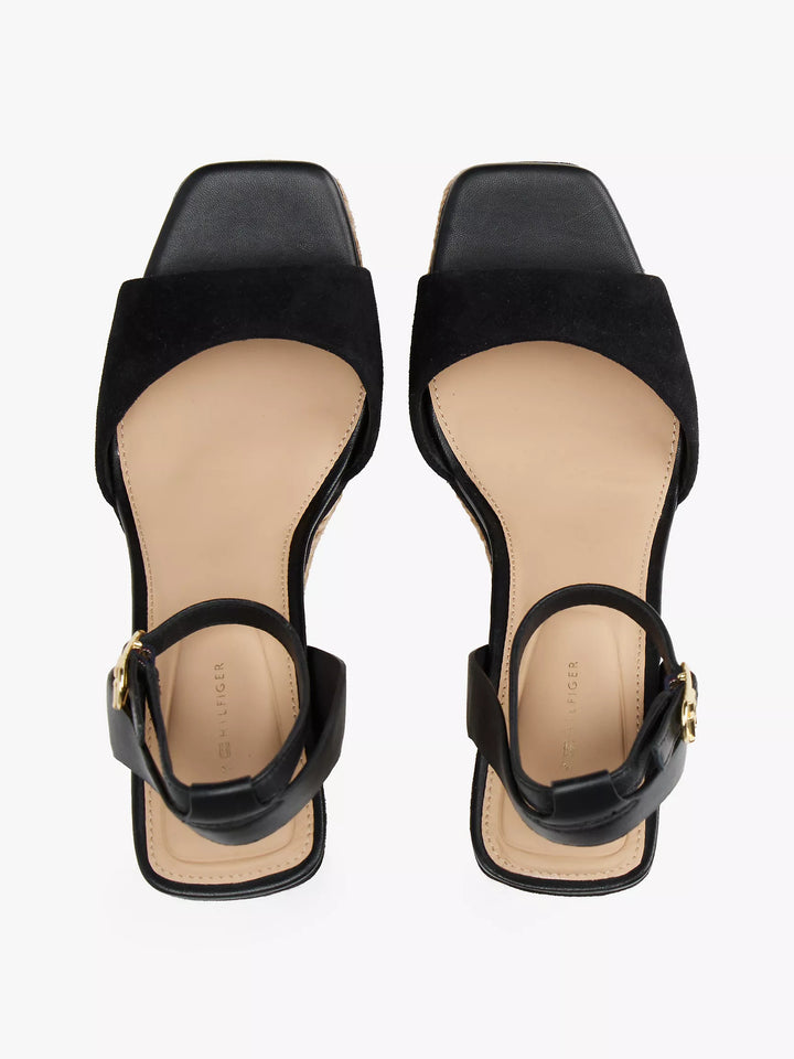 Tommy Hilfiger Leather & Suede Wedge Espadrille Sandal