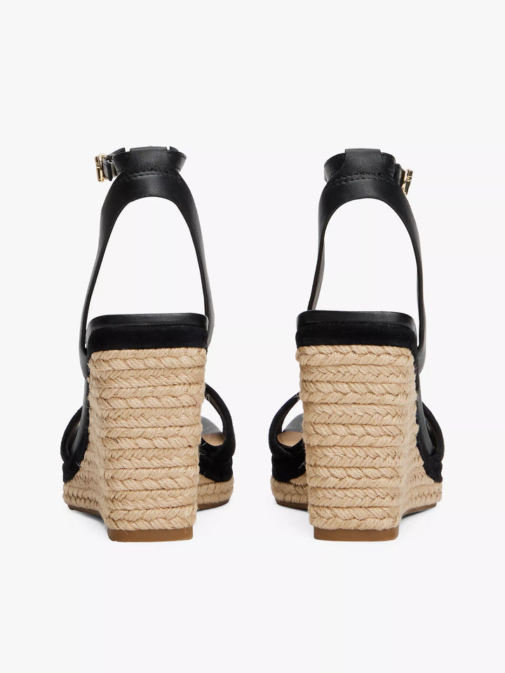 Tommy Hilfiger Leather & Suede Wedge Espadrille Sandal