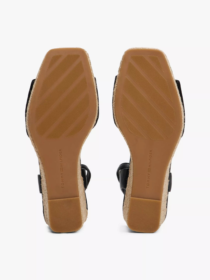 Tommy Hilfiger Leather & Suede Wedge Espadrille Sandal