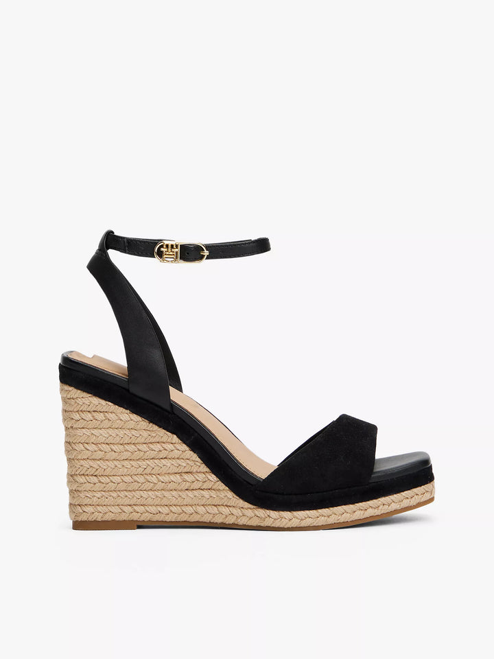 Tommy Hilfiger Leather & Suede Wedge Espadrille Sandal
