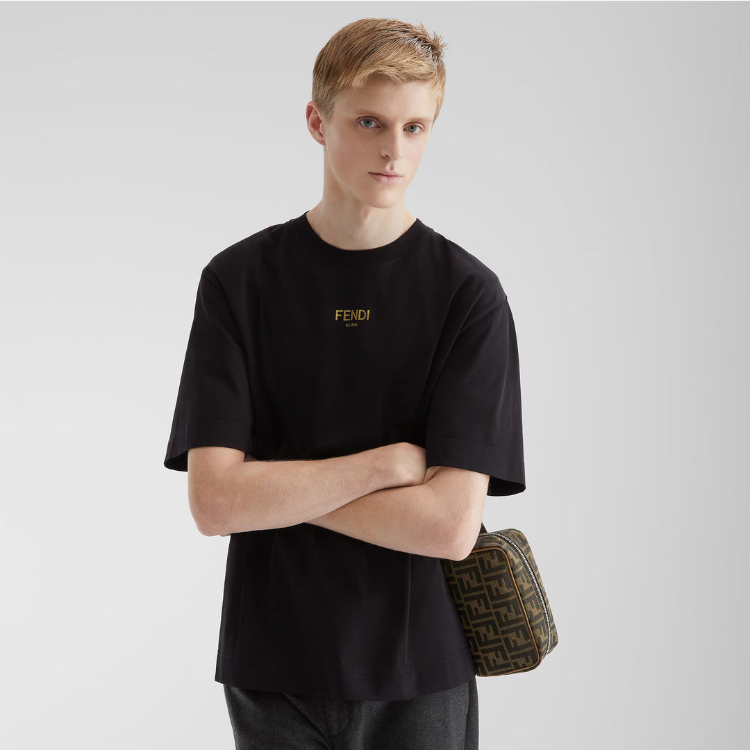 Fendi T-Shirt Black cotton T-shirt