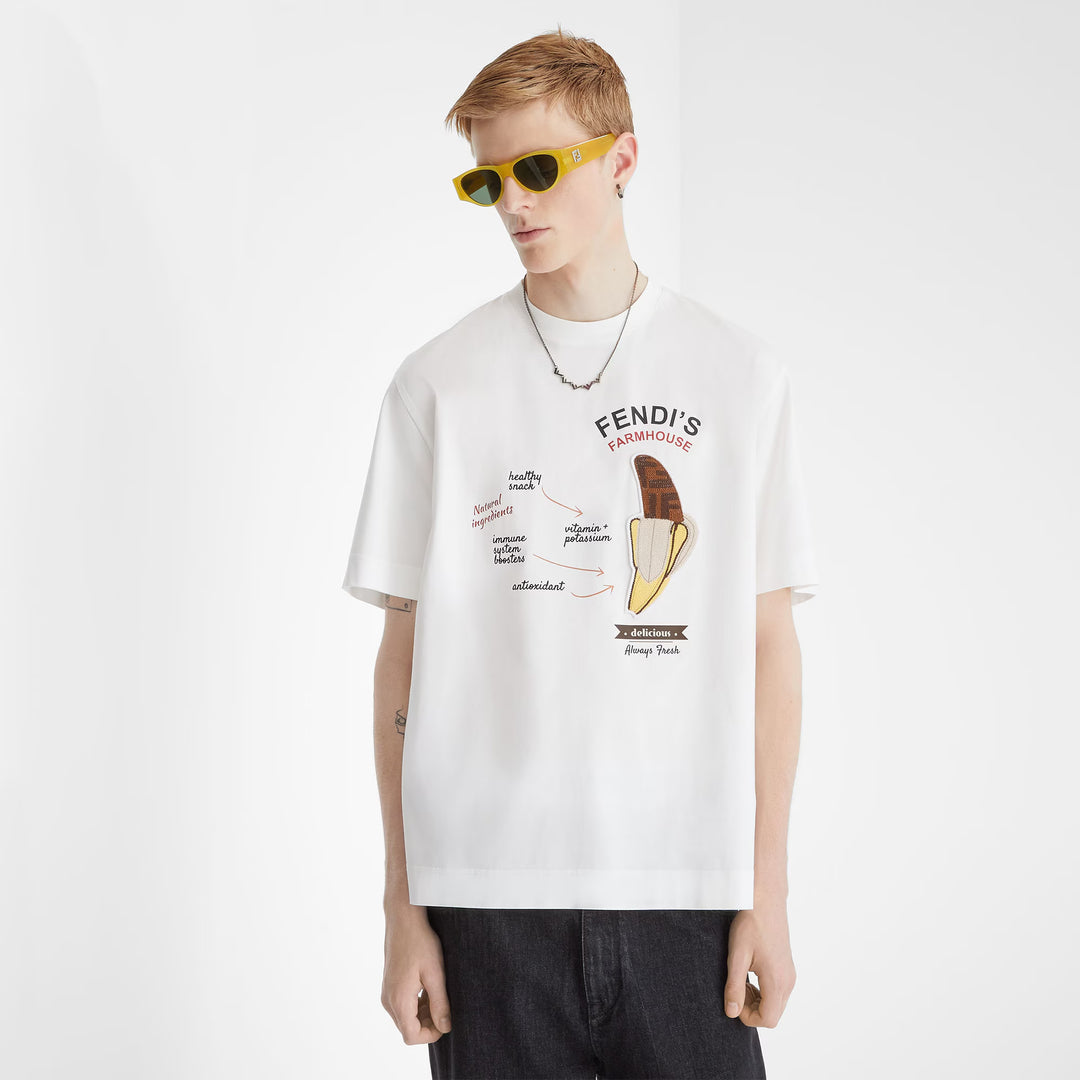Fendi White cotton Fendilicious T-shirt