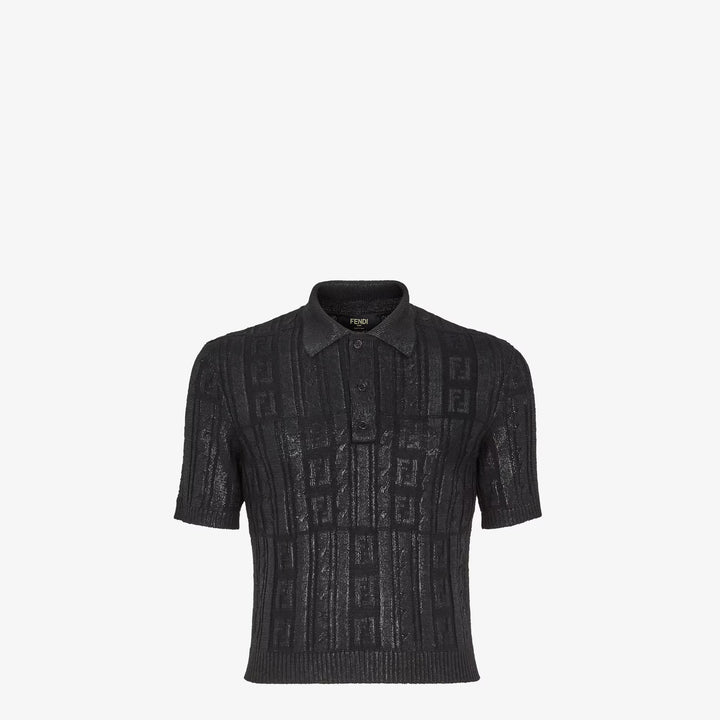 Fendi Black wool polo shirt