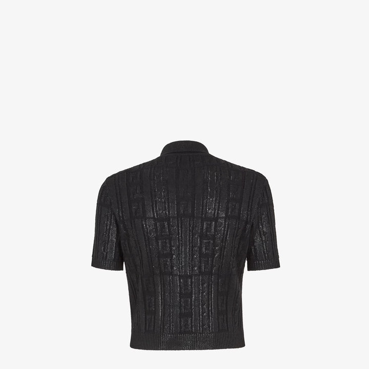 Fendi Black wool polo shirt