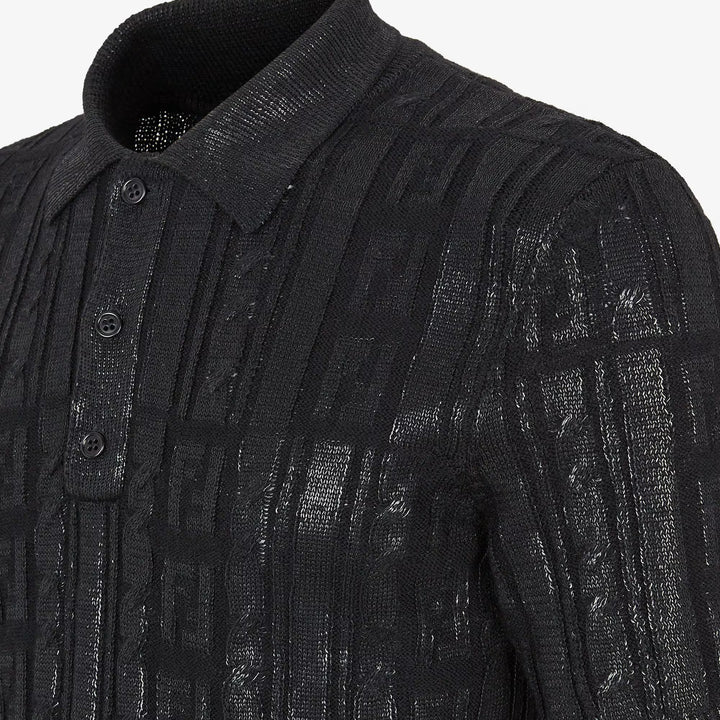 Fendi Black wool polo shirt