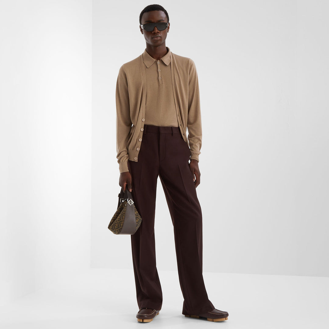 Fendi Red wool polo shirt