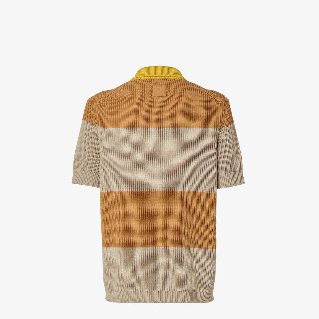 Fendi Yellow and beige cotton jersey polo shirt
