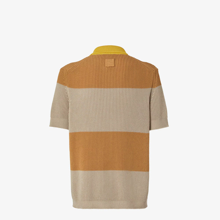 Fendi Yellow and beige cotton jersey polo shirt
