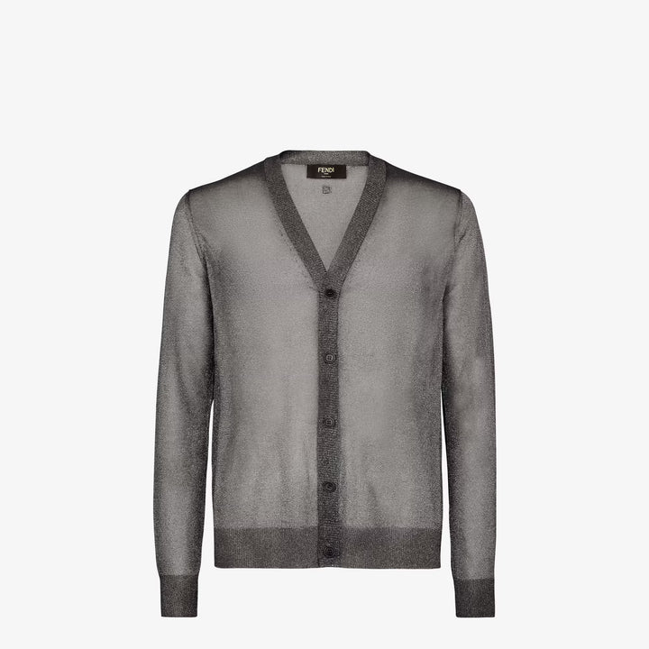 Fendi Gold-colored metallic yarn cardigan