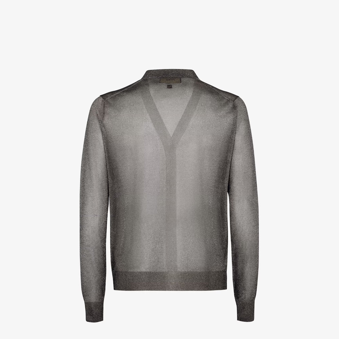 Fendi Gold-colored metallic yarn cardigan
