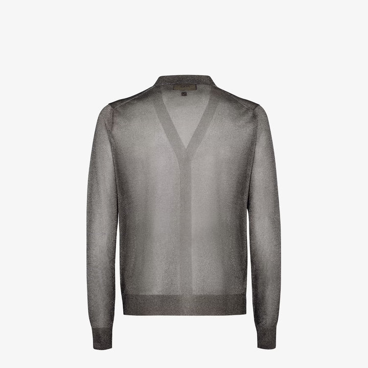 Fendi Gold-colored metallic yarn cardigan