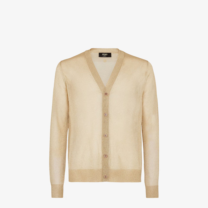 Fendi Gold-colored metallic yarn cardigan