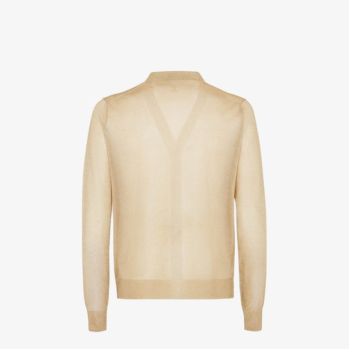 Fendi Gold-colored metallic yarn cardigan