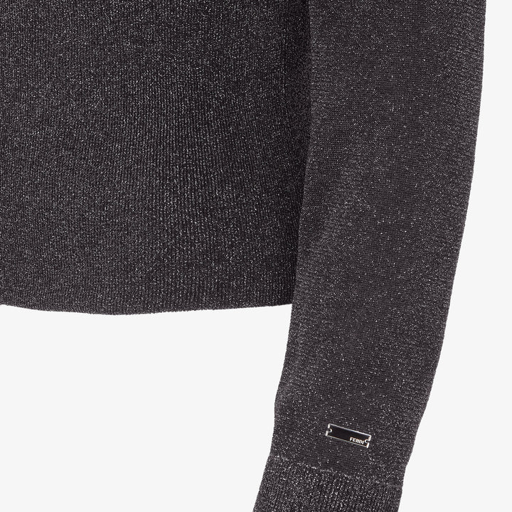 Fendi Black metallic yarn jersey cardigan