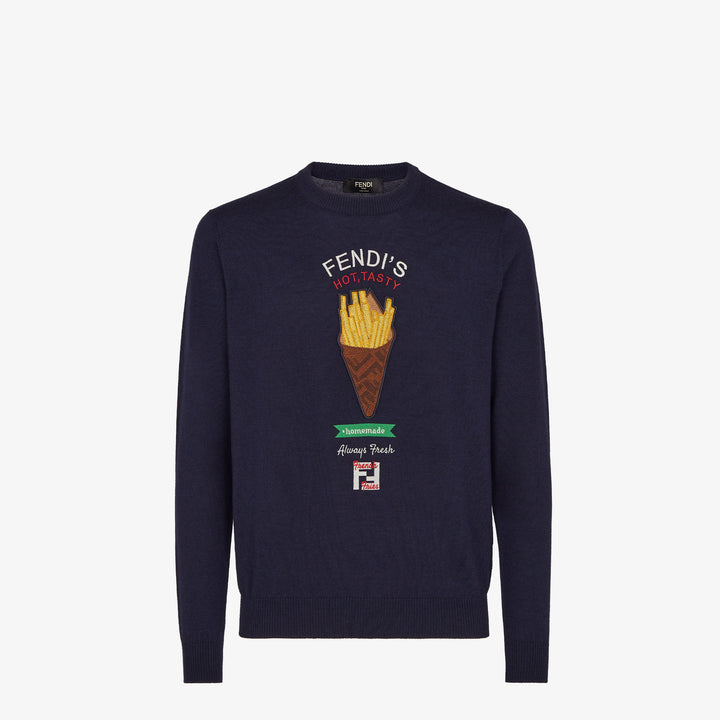 Fendi Blue wool Fendilicious pullover