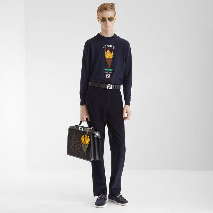 Fendi Sweater Blue wool Fendilicious pullover