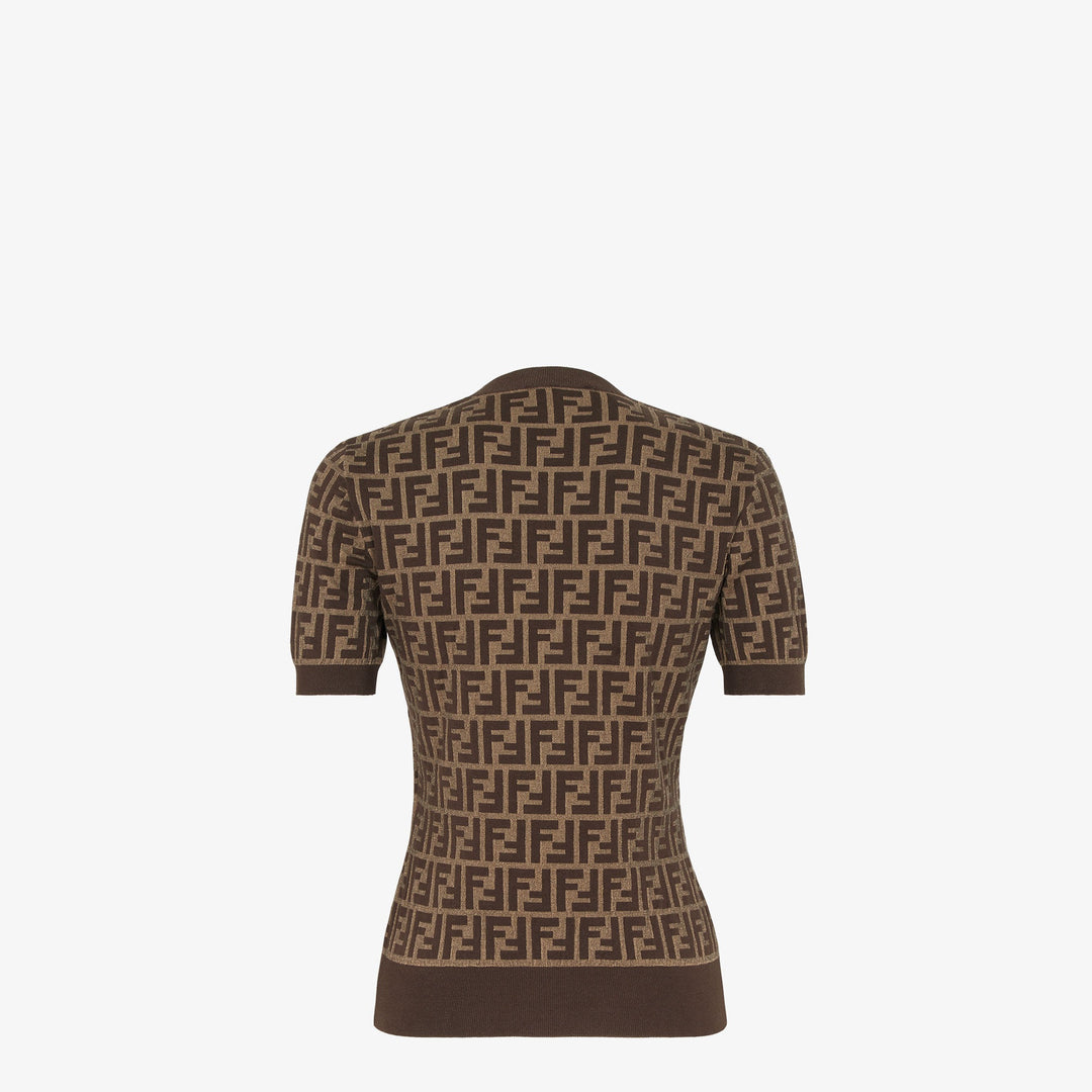Fendi Brown FF cotton sweater