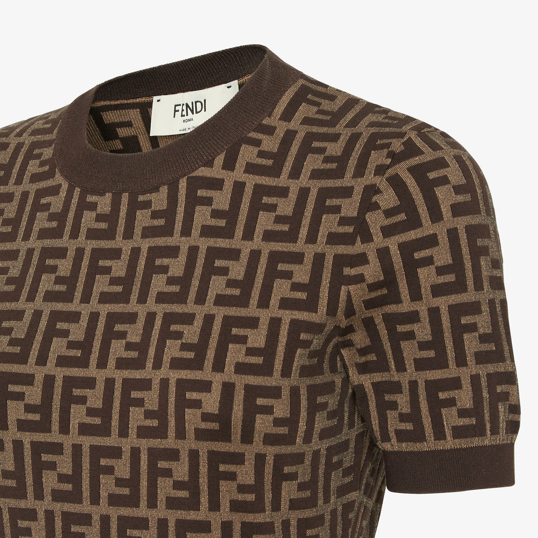 Fendi Brown FF cotton sweater