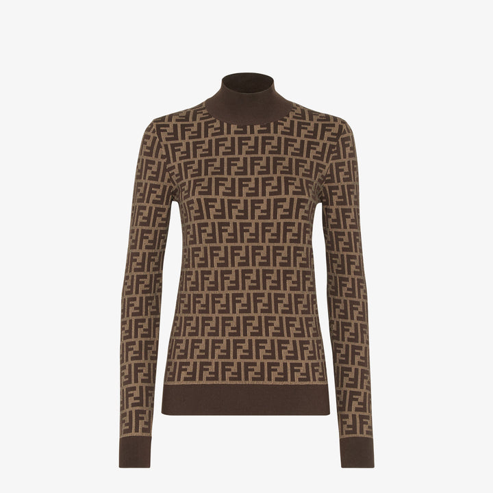 Fendi Brown FF cotton sweater
