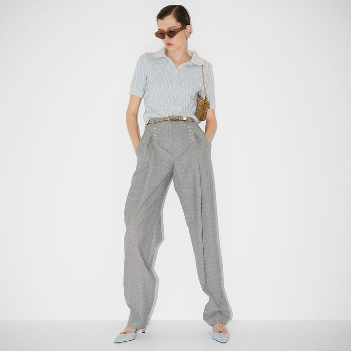 Fendi FF wool and cashmere polo shirt
