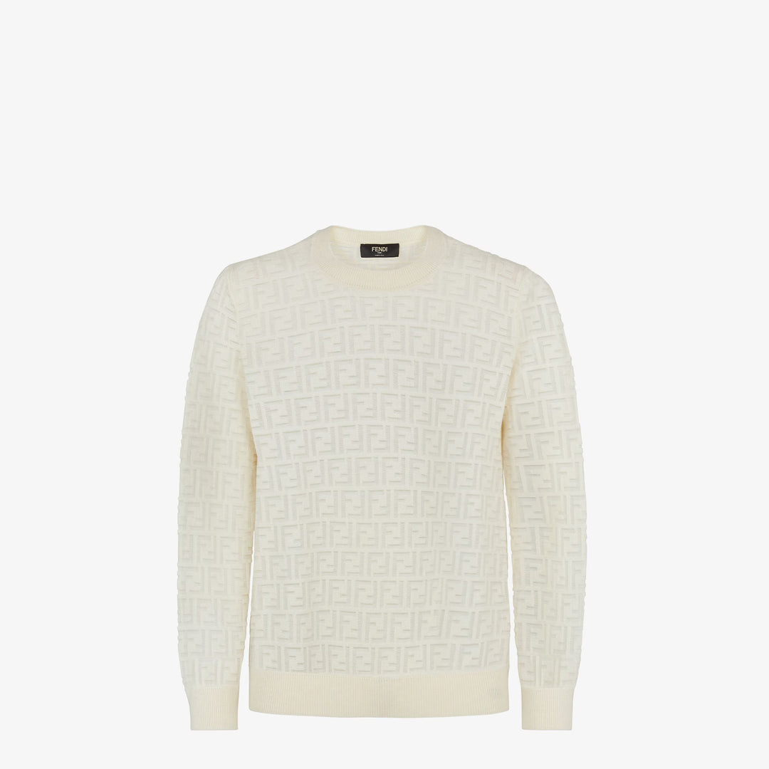 Fendi White wool and FF nylon pullover