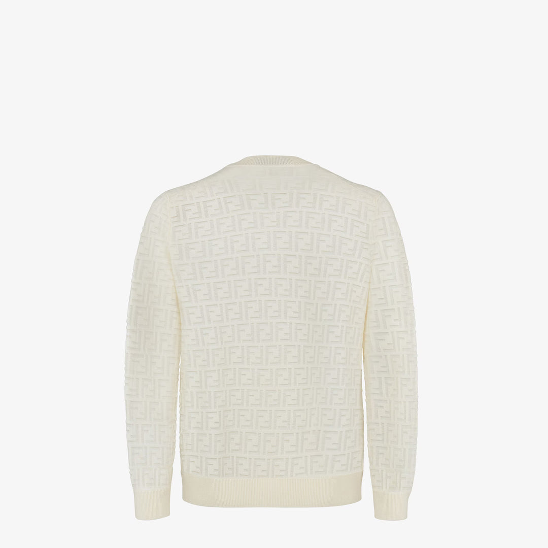 Fendi White wool and FF nylon pullover