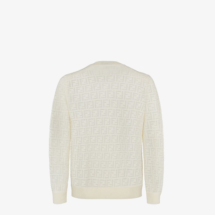 Fendi White wool and FF nylon pullover