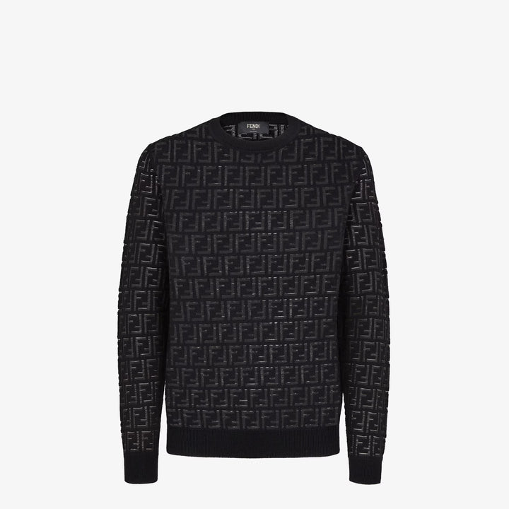 Fendi White wool and FF nylon pullover