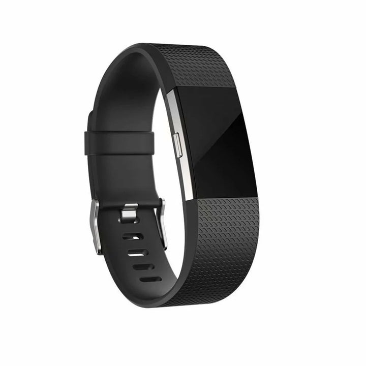 POY Fitbit Charge 2 Bands Replacement Sport Strap Accessories with Fasteners and Metal Clasps for Fitbit Charge 2 Wristband (Large, Black)