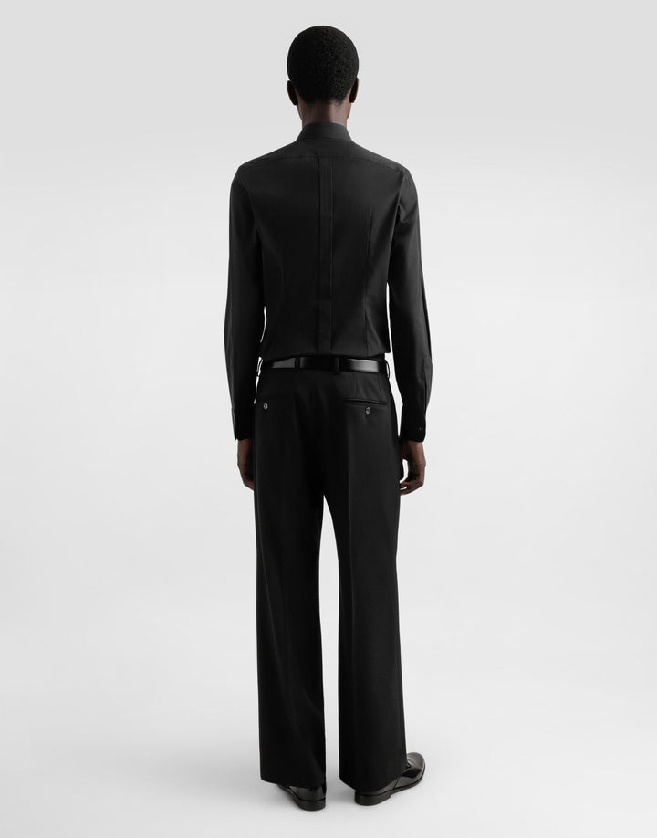 Dolce&Gabbana Cotton tuxedo shirt with heraldic patch